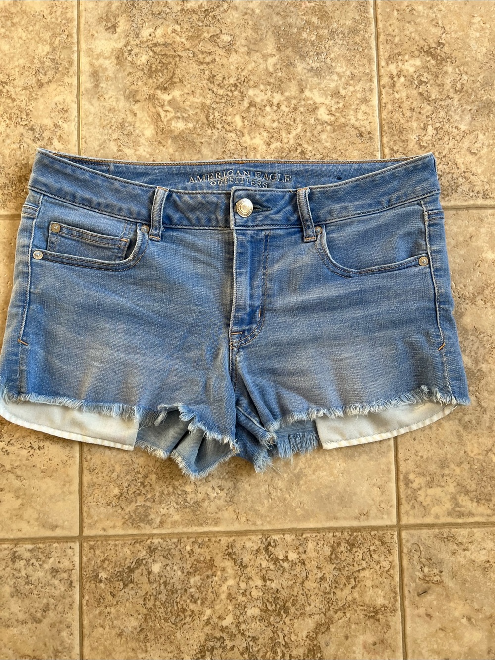 American Eagle Outfitters Light Wash Denim Cutoff Shorts